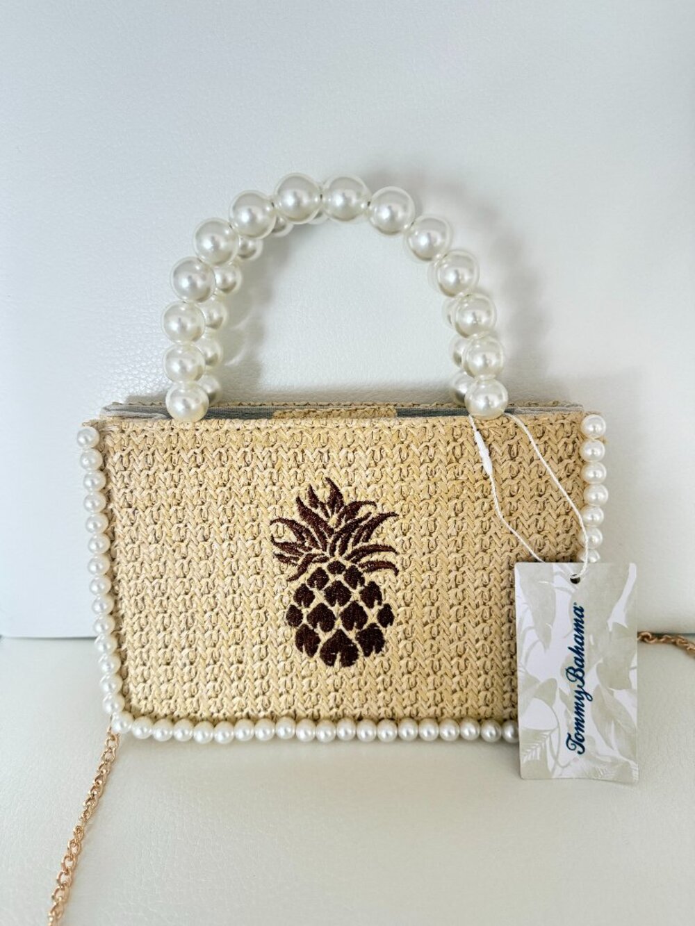Viral TikTok Tommy Bahama Pineapple Pearl Handle Top Handle Bag crossbody